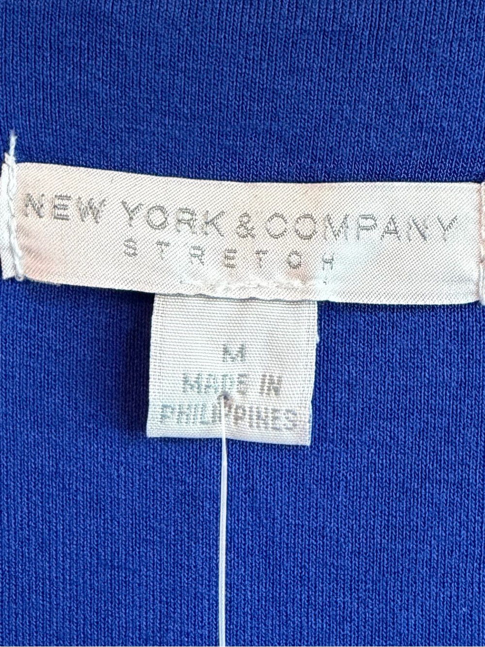 New York & Company Stretch Royal Blue Tiered Ruffle Dress Sleeveless VNeck L NWT - Picture 4 of 7